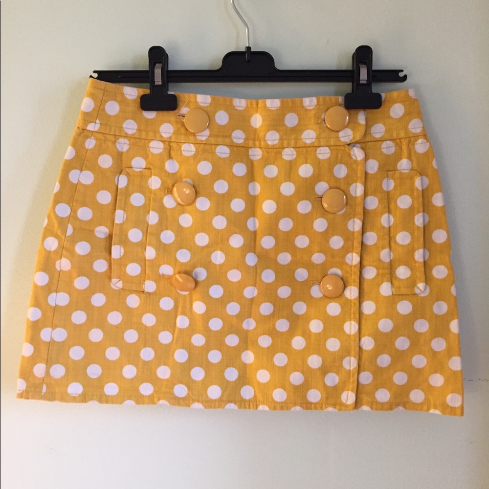 Yellow polka dot skirt